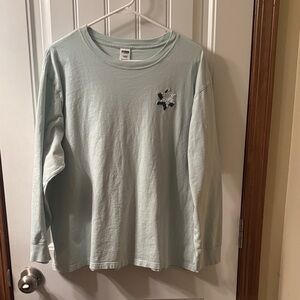 PINK Victoria's Secret Mint Long Sleeve Tee with Snowflake Accent